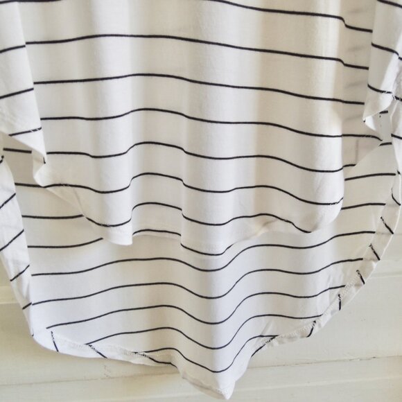 Halogen White & Black Stripe High Low Knit  Top S - Picture 4 of 8